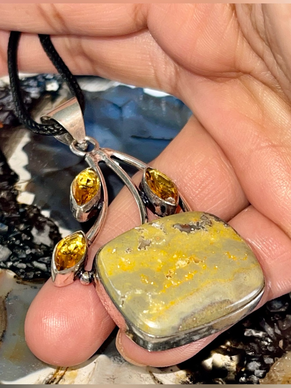 Indonesian Bumblebee Jasper Pendant 2 1/4”